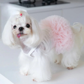Puppy Pet Mesh Suspender Puffy Skirt Layer By Layer Tutu Skirt Pet Dog Teddy Pet Ρούχα για σκύλους Ρούχα Ρούχα για μικρά σκυλιά