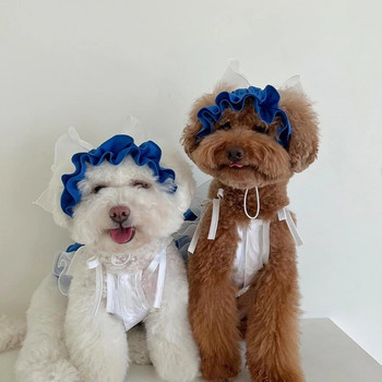 Μόδα για κουτάβι μπλε φόρεμα κέικ φούστα άνοιξη καλοκαίρι Ρούχα για σκύλους για κατοικίδια για σκύλους Teddy Bichon Pomeranian Small Dog