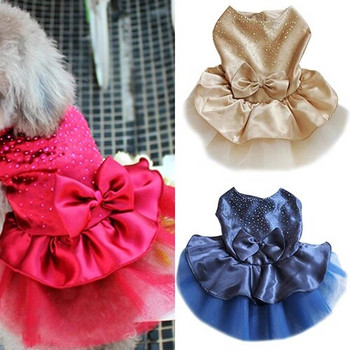 Pet Dog Puppy Bow Φόρεμα γάζας Φούστα γάτα πούλιες Princess Ρούχα