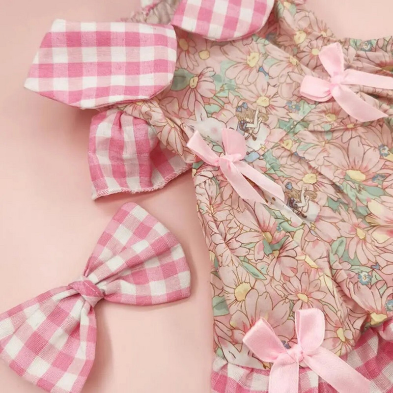 1gb vasaras havaju suņu kleita ar ziedu rakstu Ērti mājdzīvnieku svārki ar bantīšu rotājumiem Elpojoša, ērta mājdzīvnieku kleita mājdzīvnieku piederumi