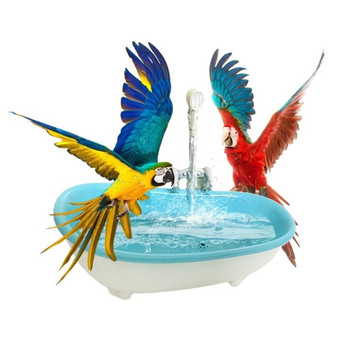 Μπανιέρα Parrot Bird Πλαστική μπανιέρα ντους νερού για Parakeets Lovebirds Pet Cage Έξυπνη σχεδίαση νερού