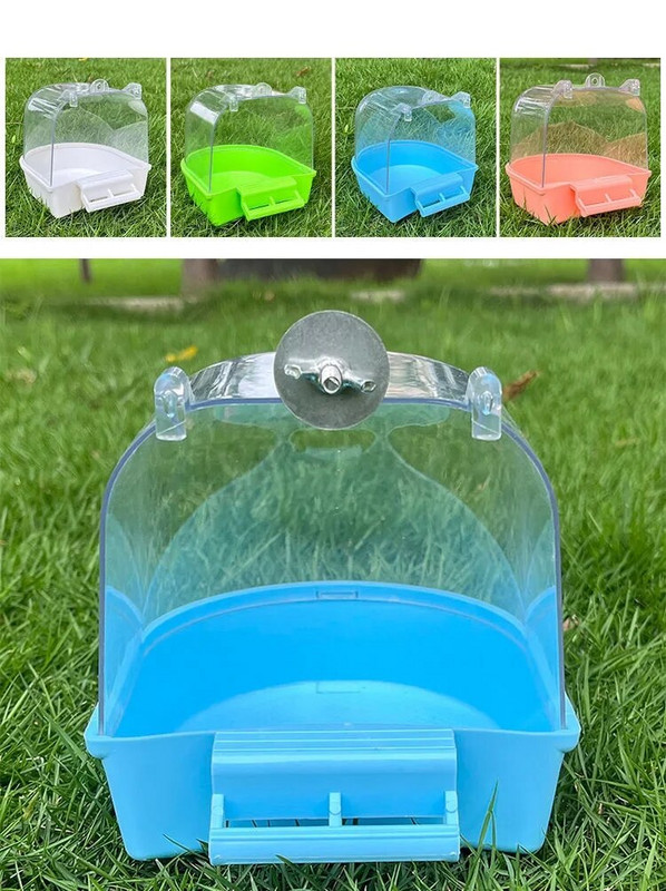 Piekarināms putnu vannas kubs ar fiksētām skrūvēm Papagaiļi Vannas vannas dušas kastes Būris Piederums putnu ūdens kastei