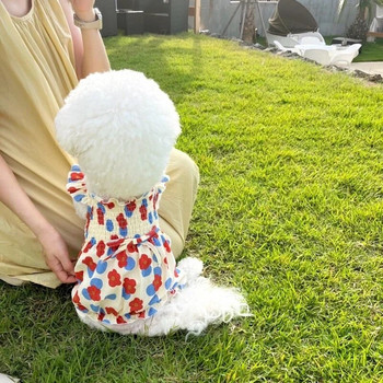 Μόδα Καλοκαιρινό λεπτό φόρεμα πριγκίπισσας για κατοικίδια Χαριτωμένο λουλούδι φόρεμα για σκύλους Ρούχα για γάτες Bichon Yorkshire καλοκαιρινά ρούχα για μικρά σκυλιά που αναπνέουν