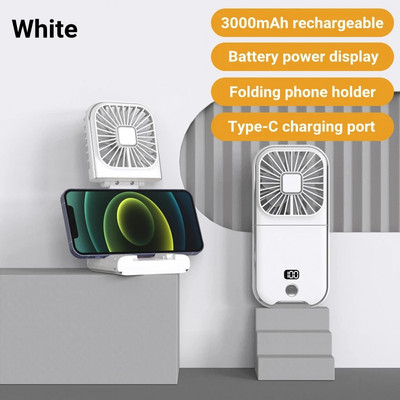 Mini kaasaskantav välisõhu käsiventilaator Rippuv kaelaventilaator USB-laadimine 3000 mAh akutoitega 180° kokkuklapitav juhtmevaba lauaõhu jahutusventilaator
