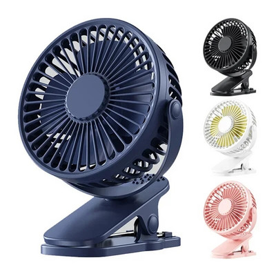 USB uzlādējams galda ventilators, piespraužams, pārnēsājams mini galda ventilators, 360 grādu rotācijas regulējams, piespraužams ventilators studentu kopmītnē