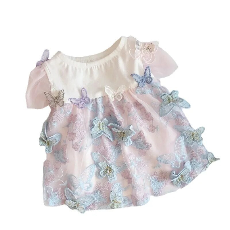 Jauki vasaras suņu apģērbi Tauriņu svārki Mājdzīvnieku apģērbi Suņi Salda kleita kucēniem Kleitas Suņa kostīms Maza franču buldoga apdruka