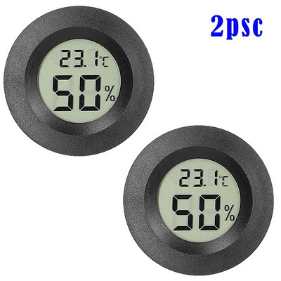2 vnt Mini LCD termometro higrometro matuokliai Skaitmeniniai roplių akvariumo temperatūros drėgmės matuoklio detektorius akvariumo bakui