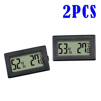 2 vnt Mini LCD termometro higrometro matuokliai Skaitmeniniai roplių akvariumo temperatūros drėgmės matuoklio detektorius akvariumo bakui