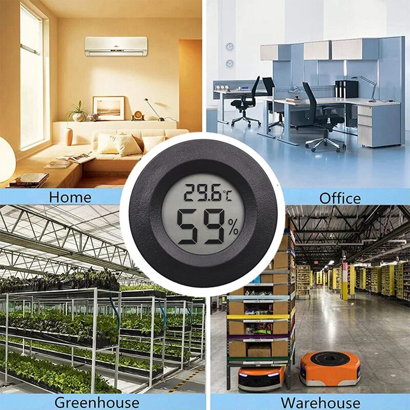 2 vnt Mini LCD termometro higrometro matuokliai Skaitmeniniai roplių akvariumo temperatūros drėgmės matuoklio detektorius akvariumo bakui