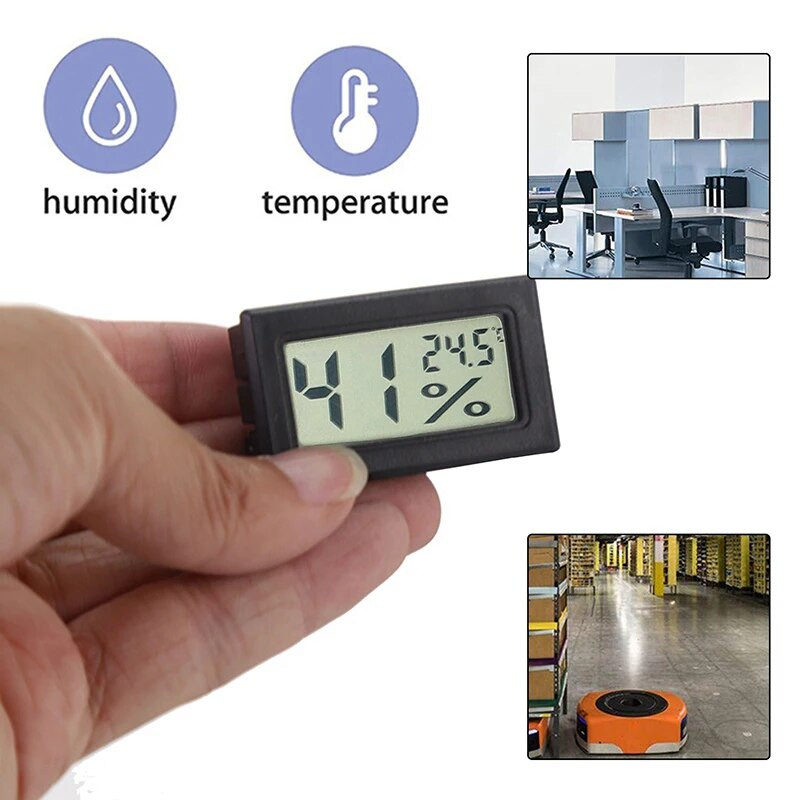 2 vnt Mini LCD termometro higrometro matuokliai Skaitmeniniai roplių akvariumo temperatūros drėgmės matuoklio detektorius akvariumo bakui
