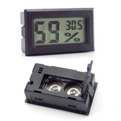 μαύρο Mini LCD Ψηφιακό Θερμόμετρο Υγρόμετρο Κελσίου Φορητός αισθητήρας θερμοκρασίας εσωτερικού χώρου Όργανα υγρασίας για κατοικίδιο ζώο σε δεξαμενή ψαριών