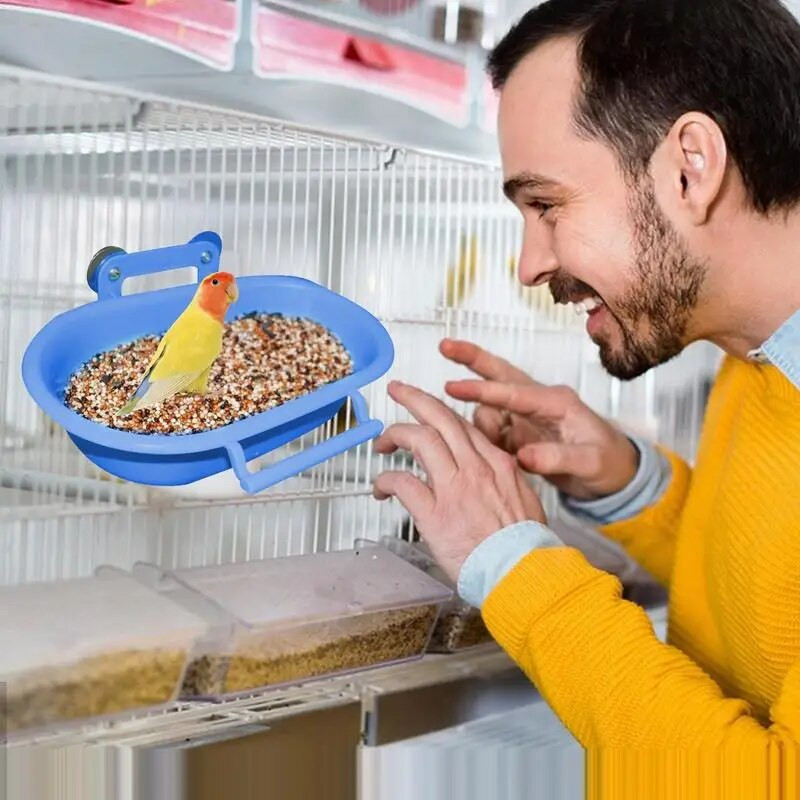 Madárfürdő függő káddoboz papagájhoz falra szerelhető kültéri madárvízetető közepes kispapagájhoz
