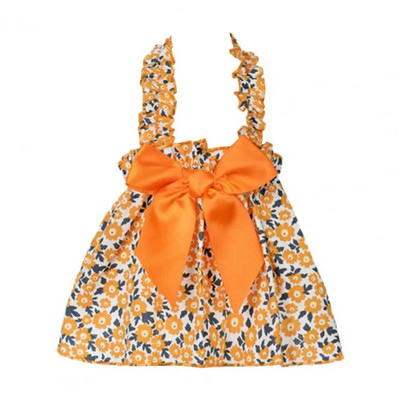 Suņu kleita Jauka, spilgta suņa princeses kleita ar ziedu rakstu Mājdzīvnieku suņu bantītes princeses kleita ikdienas valkāšanai