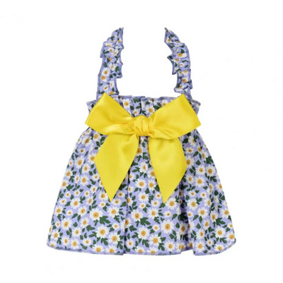 Suņu kleita Jauka, spilgta suņa princeses kleita ar ziedu rakstu Mājdzīvnieku suņu bantītes princeses kleita ikdienas valkāšanai