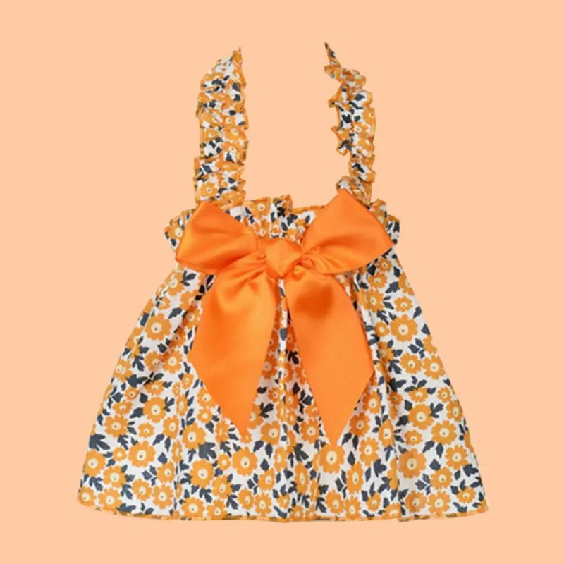 Suņu kleita Jauka, spilgta suņa princeses kleita ar ziedu rakstu Mājdzīvnieku suņu bantītes princeses kleita ikdienas valkāšanai