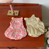 Puha kisállat hercegnő szoknya Nyári kutyaruhák kiskutya sárga virágos ruha maci pulóver Beau szépség barack ruhák kutyakiegészítők