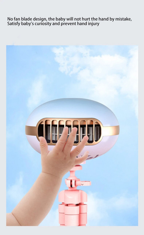 Mini elastīgs gaisa kondicionieris 3600mAh uzlādējams ratiņu dzesēšanas ventilators 130° automātiska rotācija 4 pārnesumu vēja rokas ierīce āra klusai lietošanai