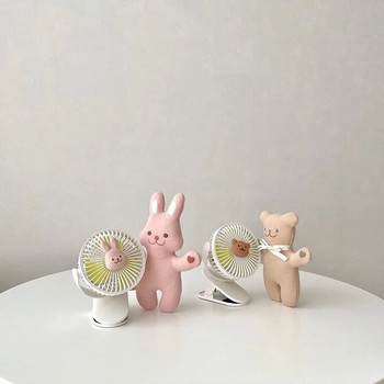 Корейски вентилатор за бебешка количка Преносим вентилатор с щипка 3 скорости USB Безжични акумулаторни анимационни вентилатори Външен
