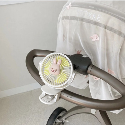 Korea lapsevankri ventilaator kaasaskantav klambriga ventilaator 3 kiirusega USB juhtmeta laetav multifilmi ventilaator välitingimustes