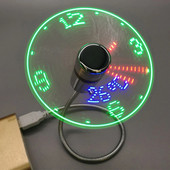 LED-kella ventilaatori aja temperatuurinäidik minijahutus vilkuv ventilaator DC 5 V kaasaskantavad vidinad reaalajas sülearvuti sülearvuti jaoks