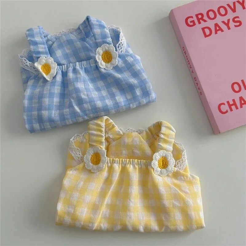 Καλοκαιρινό λουλούδι κατοικίδιο καρό φόρεμα σκύλου Πριγκίπισσα ζαρτιέ φόρεμα σκύλου Ρούχα για γάτα Teddy μικρό κουτάβι ρούχα Ρούχα για κουτάβι
