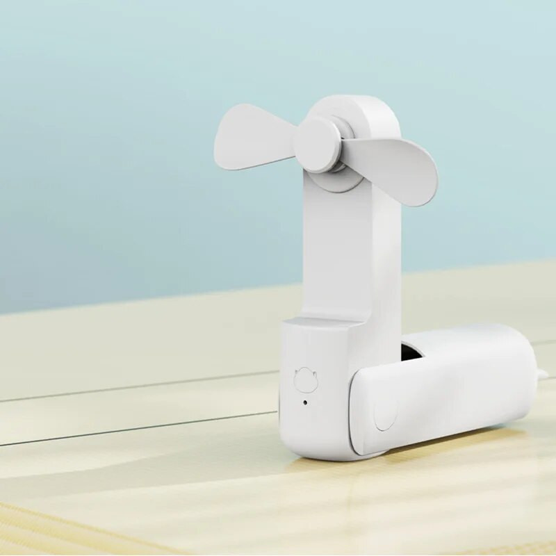 mini rokas portatīvais ventilators USB uzlādējams kluss salokāms ventilators trīs ātrumu regulējams biroja mājas mazs ventilators