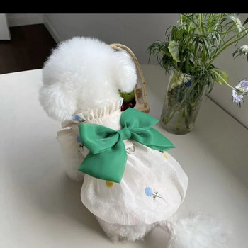 Κουτάβι Μόδα παπιγιόν Φούστα για κατοικίδια Ρούχα για σκύλους Πριγκίπισσα Φόρεμα Σκυλιά Ρούχα Γάτα Μικρό Εκτύπωμα Χαριτωμένο Λεπτό Καλοκαιρινό Σχεδιαστής Ενδυμάτων για Σκύλους