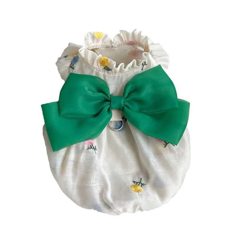 Κουτάβι Μόδα παπιγιόν Φούστα για κατοικίδια Ρούχα για σκύλους Πριγκίπισσα Φόρεμα Σκυλιά Ρούχα Γάτα Μικρό Εκτύπωμα Χαριτωμένο Λεπτό Καλοκαιρινό Σχεδιαστής Ενδυμάτων για Σκύλους