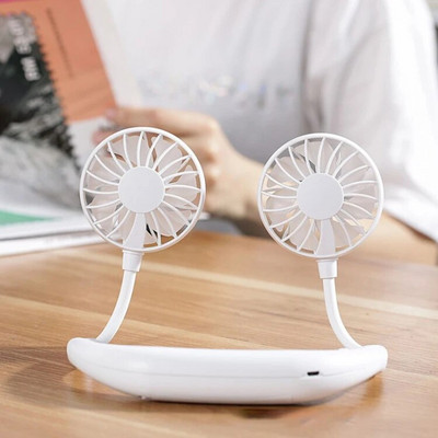 Mini akasztós nyakba akasztó ventilátor Hordozható újratölthető léghűtő ventilátor USB 360°-ban állítható légkondicionáló hordható nyakpántos ventilátor kültéri