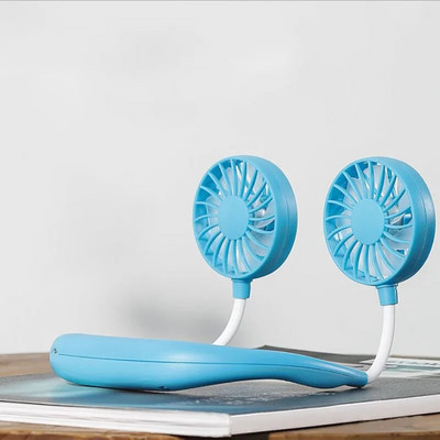 Mini akasztós nyakba akasztó ventilátor Hordozható újratölthető léghűtő ventilátor USB 360°-ban állítható légkondicionáló hordható nyakpántos ventilátor kültéri