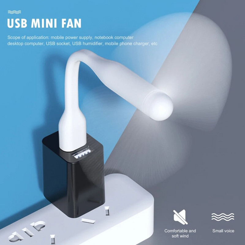 Mini USB ventilator Fleksibilni savitljivi ventilator za Power Bank Laptop PC AC punjač Prijenosni ručni ventilator za računalo Summer Gadget