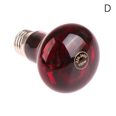1 db Pet Red Fűtőlámpa E27 Nappali Éjszakai Kétéltű Kígyó Lámpa Hüllő Izzó UV Fény 25W 50W 75W 100W AC220-240V