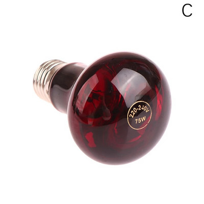 1 db Pet Red Fűtőlámpa E27 Nappali Éjszakai Kétéltű Kígyó Lámpa Hüllő Izzó UV Fény 25W 50W 75W 100W AC220-240V