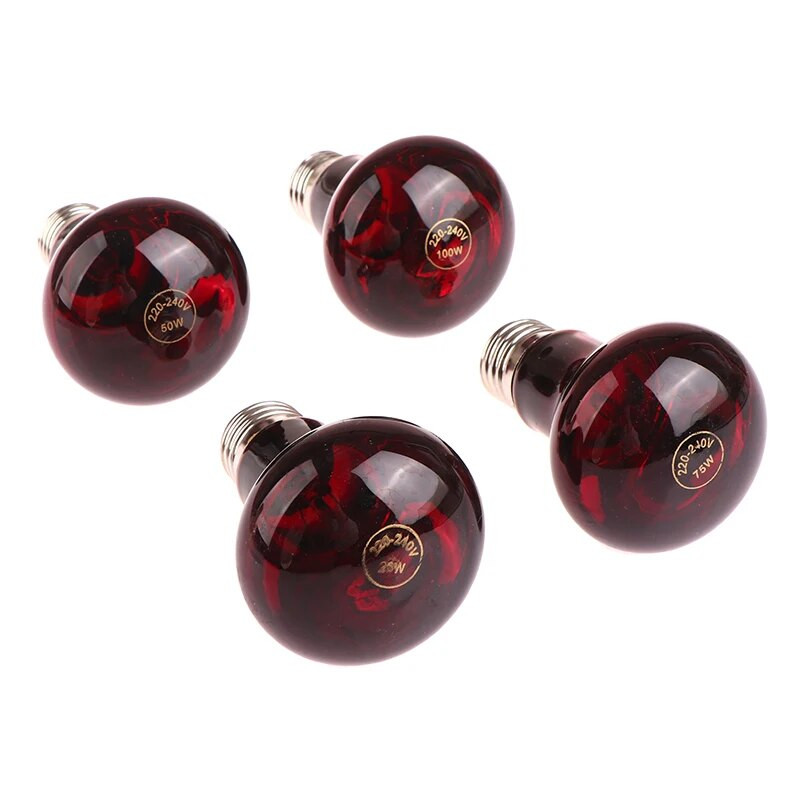 1 db Pet Red Fűtőlámpa E27 Nappali Éjszakai Kétéltű Kígyó Lámpa Hüllő Izzó UV Fény 25W 50W 75W 100W AC220-240V