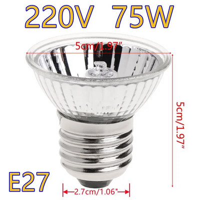 220V 25W 50W 75W Lemmiklooma roomaja kilpkonna soojenduslamp, tagumine soojendusvalgus UVA UVB täisspektriga ultraviolettlamp E27