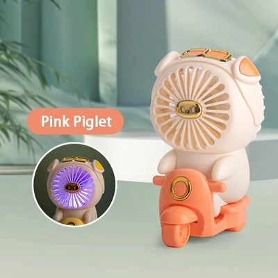 Επαναφορτιζόμενος μίνι ανεμιστήρας Χαριτωμένος επιτραπέζιος ανεμιστήρας κατοικίδιων για φοιτητές Αθόρυβος ανεμιστήρας USB με νυχτερινό φως Ψύκτη αέρα δύο ταχυτήτων ανέμου