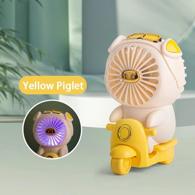 Επαναφορτιζόμενος μίνι ανεμιστήρας Χαριτωμένος επιτραπέζιος ανεμιστήρας κατοικίδιων για φοιτητές Αθόρυβος ανεμιστήρας USB με νυχτερινό φως Ψύκτη αέρα δύο ταχυτήτων ανέμου