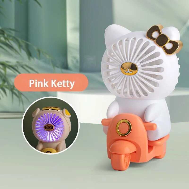 Επαναφορτιζόμενος μίνι ανεμιστήρας Χαριτωμένος επιτραπέζιος ανεμιστήρας κατοικίδιων για φοιτητές Αθόρυβος ανεμιστήρας USB με νυχτερινό φως Ψύκτη αέρα δύο ταχυτήτων ανέμου