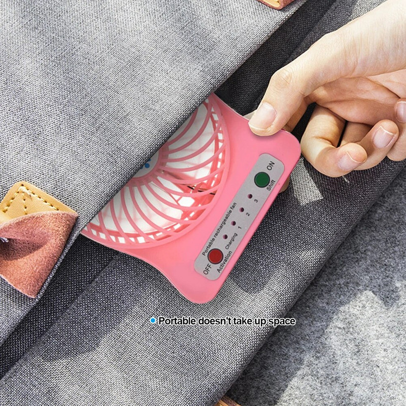 Kluss USB ventilators Jauns biezināts materiāls Izslēgts Snowflake Mazs ventilators Mini elektriskais ventilators Viegli turams pārnēsājams vasaras galda ventilators