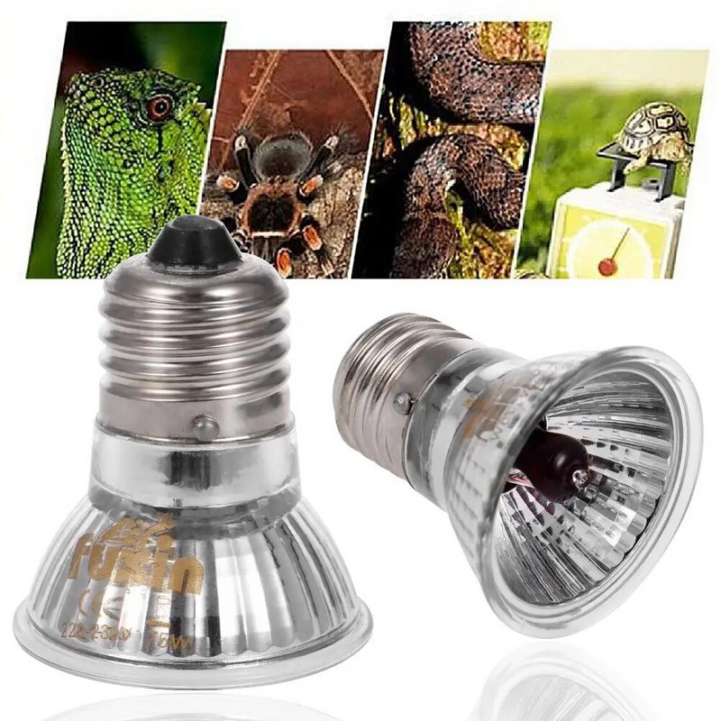 220-240v Reptile Turtle Snake Λάμπα θέρμανσης πλήρους φάσματος UVA+UVB ηλιακό φως ερπετό θερμαντική λάμπα μόνωσης Red Light Glass Heati