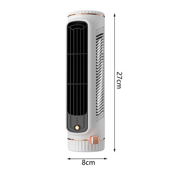 Настолен вентилатор тип кула 1200mAh Без перки Настолен вентилатор за климатик Преносим без звук 3-скоростни вентилатори Въздушен охладител за всекидневна Спалня
