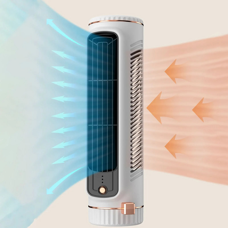 Επιτραπέζιος ανεμιστήρας Tower 1200 mAh Επιτραπέζιος ανεμιστήρας κλιματισμού χωρίς λεπίδες Φορητός ανεμιστήρας σίγασης 3 ταχυτήτων Ψύκτη για σαλόνι υπνοδωμάτιο