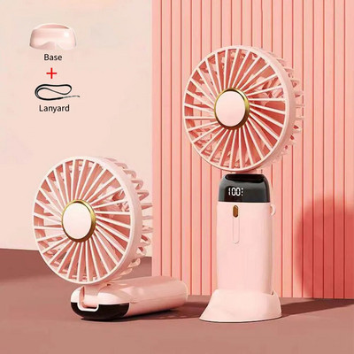 Mini ventilators pārnēsājams, salokāms biroja galddators, daudzfunkcionāls saliekams dubultais akumulators 1200 mAh elektriskais ventilators ar kakla auklu