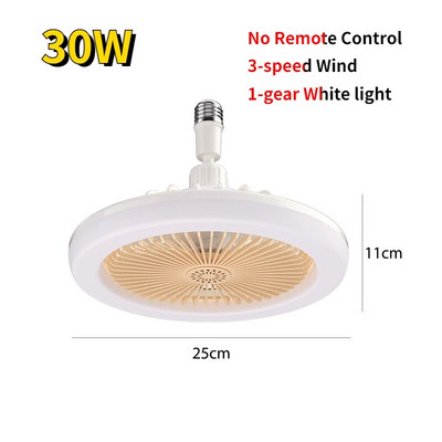 30W/48W/60W E27 lubų ventiliatorius su LED apšvietimu 360° besisukantis lubų šviestuvas su ventiliatoriaus nuotolinio valdymo pulteliu Elektrinis aušinimo ventiliatoriaus liustra