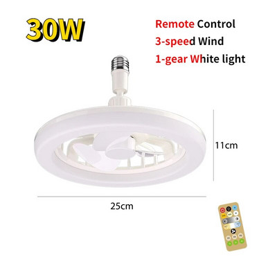 30W/48W/60W E27 lubų ventiliatorius su LED apšvietimu 360° besisukantis lubų šviestuvas su ventiliatoriaus nuotolinio valdymo pulteliu Elektrinis aušinimo ventiliatoriaus liustra