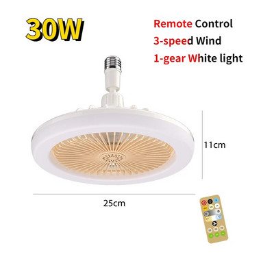 30W/48W/60W E27 lubų ventiliatorius su LED apšvietimu 360° besisukantis lubų šviestuvas su ventiliatoriaus nuotolinio valdymo pulteliu Elektrinis aušinimo ventiliatoriaus liustra