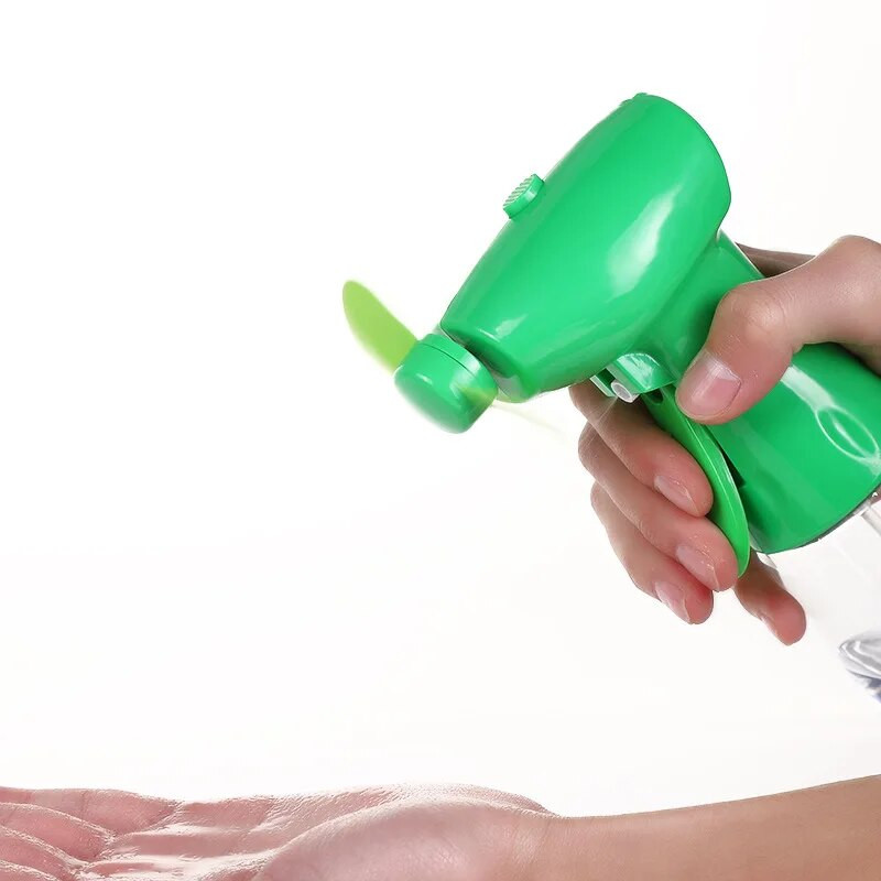 Ūdens miglošanas smidzināšanas rokas ventilators dzesēšanas ventilators Personiskais portatīvais miglas ventilators 400 ml gaisa ūdens miglas pudeles ventilators mājas birojam āra