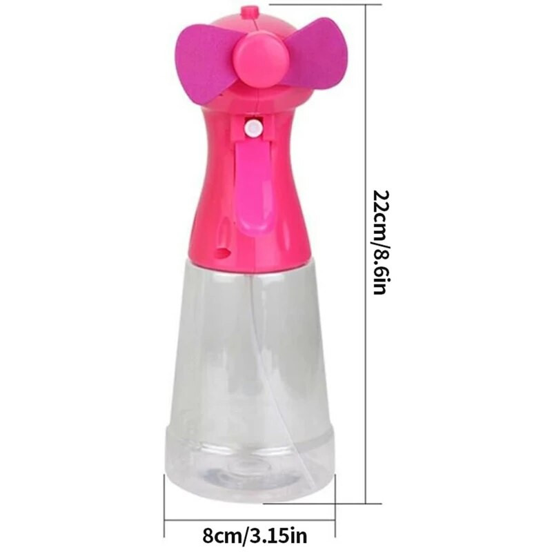 Ūdens miglošanas smidzināšanas rokas ventilators dzesēšanas ventilators Personiskais portatīvais miglas ventilators 400 ml gaisa ūdens miglas pudeles ventilators mājas birojam āra