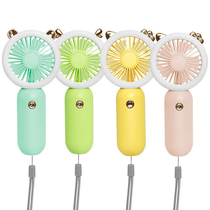 USB rokas mini ventilators USB uzlādējami dzesēšanas ventilatori Jauki pārnēsājami nakts gaisma vasaras mazi kabatas ventilatori karikatūras klusuma ventilatori