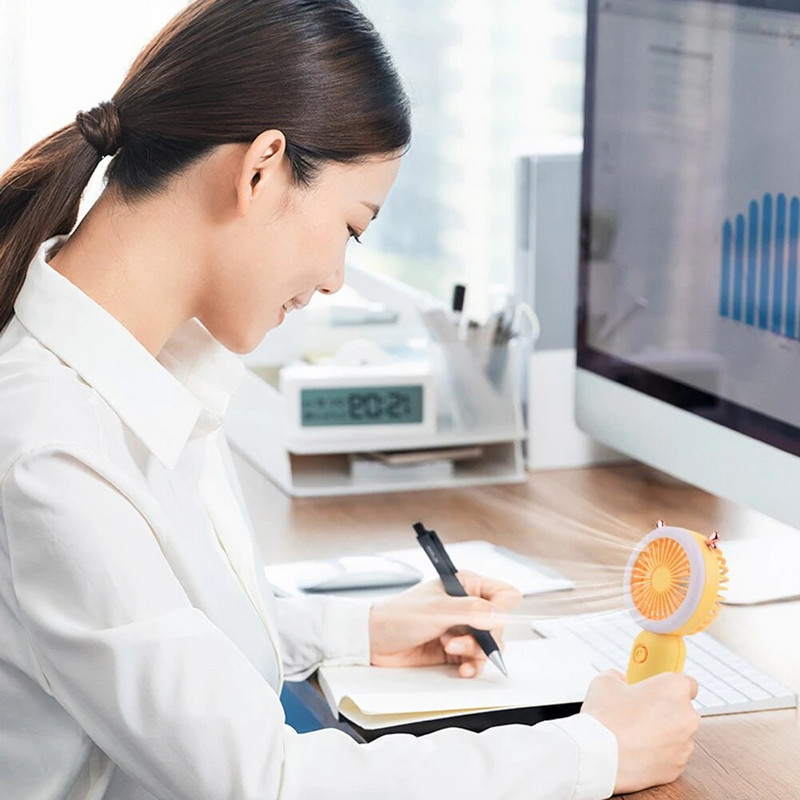 USB rokas mini ventilators USB uzlādējami dzesēšanas ventilatori Jauki pārnēsājami nakts gaisma vasaras mazi kabatas ventilatori karikatūras klusuma ventilatori